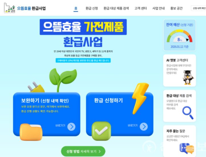 으뜸효율 가전 환급 신청 언제까지? 대상·방법 한 번에 정리